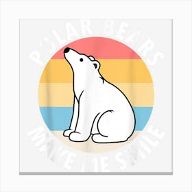 Smile Polar Bears Cute Wildlife Animal Nature Canvas Print