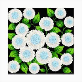 White Chrysanthemums 13 Canvas Print