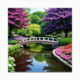 Bridge In The Garden Canvas Print