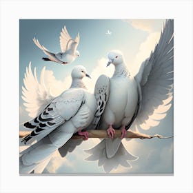 Doves In The Sky 1 Canvas Print