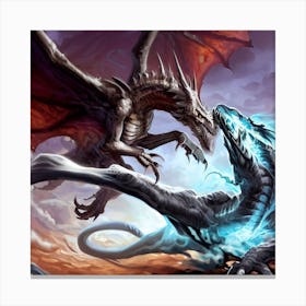 Dragons Fighting 9 Canvas Print