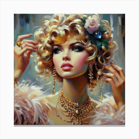 Girl With Feathers Canvas Print