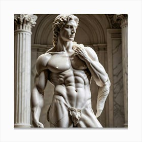 Embodiment of Divine Strength: A Masculine Adonis Marble Statue Lienzo