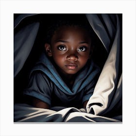 Little Boy Peeking Out Canvas Print