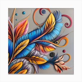 Colorful Feathers 15 Canvas Print