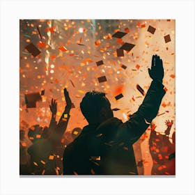 Confetti In The Air 3 Canvas Print