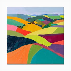Colourful Abstract The South Downs England 3 Canvas Print