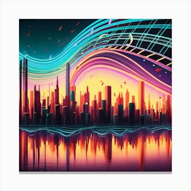 An Image Of A Sound Wave With Different Tones An 1 Canvas Print