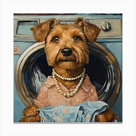 Laundry Airedale 10 Canvas Print