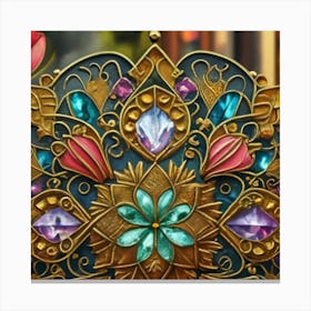 Picture of medieval stained glass windows 8 Canvas Print