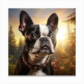 Boston Terrier Portrait Canvas Print