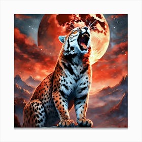 Tiger In The Moonlight Canvas Print