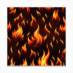 Flames On Black Background 18 Canvas Print