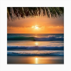 intricate meeting of sea and sky, using an elongated frame to showcase a sweeping view of the beach Canvas Print