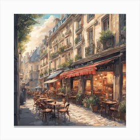 Paris Cafe Street Canvas Print