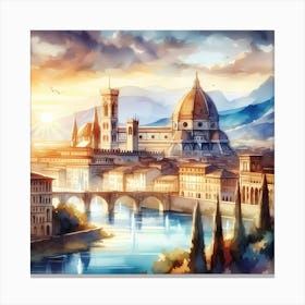 Sunset In Florence Canvas Print