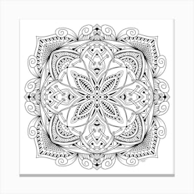 Monochrome Mandala Canvas Print