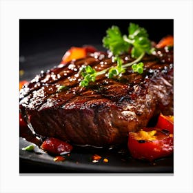 Steak On A Plate 1 Canvas Print