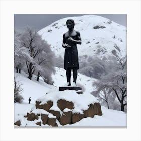 Estatua Negra De Varon Torso Desnudo Canvas Print