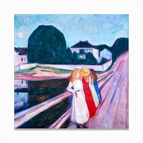 Edvard Munch Four Girls on the Bridge, 1905 Painting HD Remastered Canvas Print