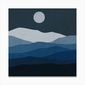 Moonlight Over Mountains Canvas Print