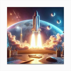 Space Shuttle Launch 2 Canvas Print