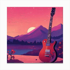 Electric Guitar Dreams Cozy Webpage Background Her (1) Canvas Print