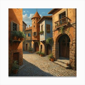 Cobblestone Street Canvas Print