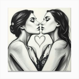 Two Women Kissing 4 Canvas Print