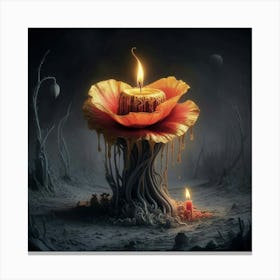 Candle In The Dark Canvas Print