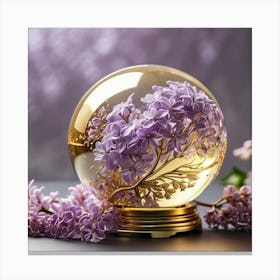 Lila Flower In A Crystal Ball Canvas Print