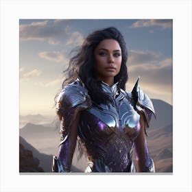 Silver Warrior Queen Canvas Print