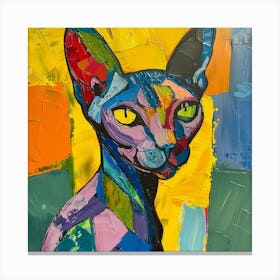 Kisha2849 Picasso Style Hairless Cat No Negative Space Full Pag 38a92058 3528 454e 848e A9fd60f554ab Canvas Print