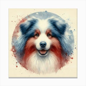 Watercolor Australian Shepherd 2 Canvas Print