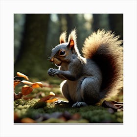 Squirrel In The Forest 316 Canvas Print