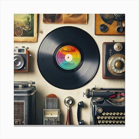 A Old Vintage Vinyl Record As Art 4 Canvas Print