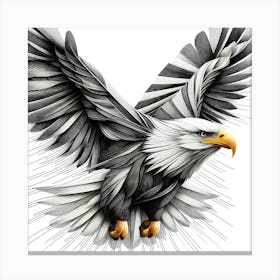 Eagle - Abstract Line Art Illustration 201 Canvas Print