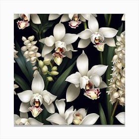 White Orchid Flowers Canvas Print