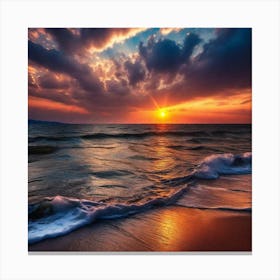 Sunset At The Beach 462 Canvas Print