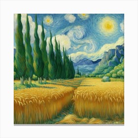 Van Gogh Painted A Wheat Field With Cypresses In The Amazon Rainforest 3 Canvas Print