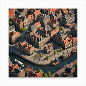 Aerial View Of A City 1 Canvas Print