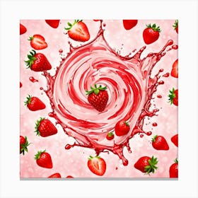 Strawberry splash 5 Canvas Print