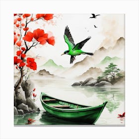 A boat floating on water Canvas Print
