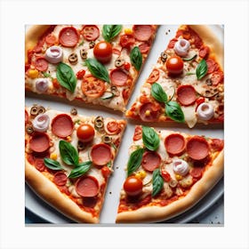 Pizza On A Plate 3 Canvas Print