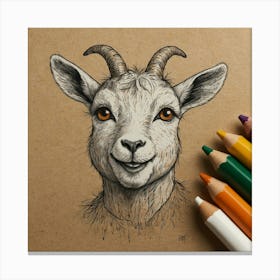 Goat Drawing 2 Canvas Print