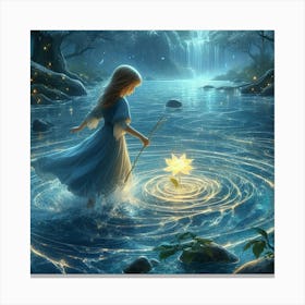 Little Girl In The Water Canvas Print