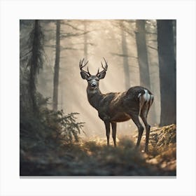 Deer In The Forest 239 Canvas Print