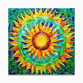 Mosaic Sun A Sun Created From A Mosaic Of Small Tiles 10 Leinwandbild