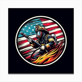 American Firefighter Canvas Print