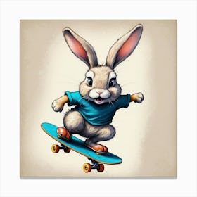 Bunny Skateboarder Canvas Print